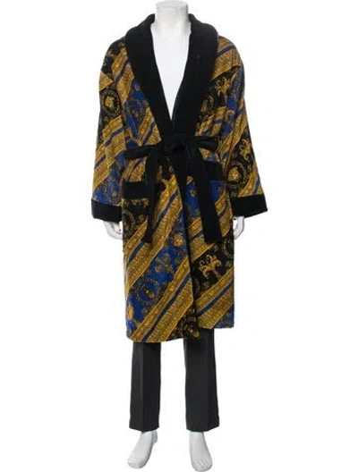 Pre-owned Versace Paisley Print Robe In Black