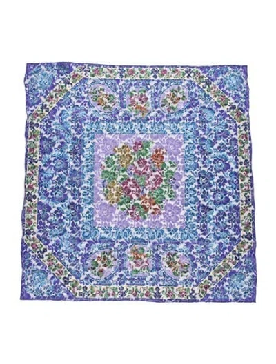 Pre-owned Versace Paisley Print Scarf In Blue