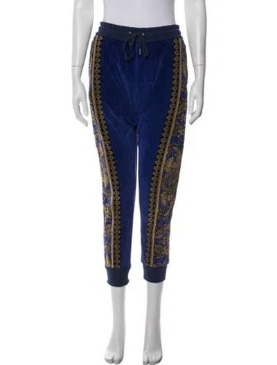 Pre-owned Versace Paisley Print Sweatpants In Blue