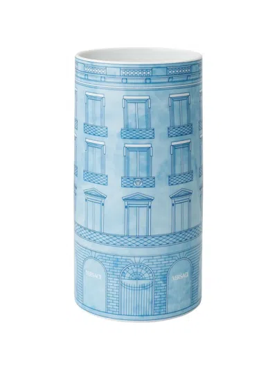 Versace Palazzo Architectural-print Vase In Blue