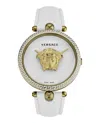 Versace Palazzo Empire Leather Watch In White