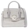 Versace Palazzo Empire Mini Limited Edition Crystal Crossbody Bag In Grey