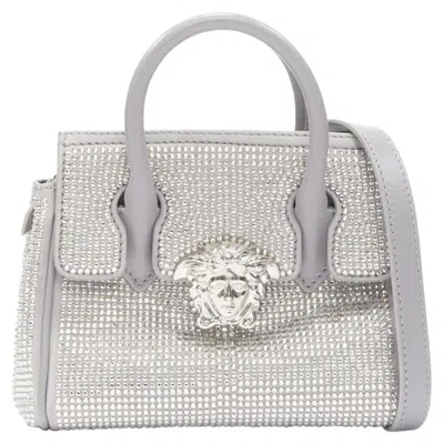 Versace Palazzo Empire Mini Limited Edition Crystal Crossbody Bag In Grey