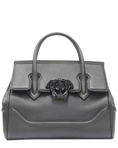 Pre-owned Versace Palazzo Empire Small Charcoal Green Black Medusa Crossbody Satchel Bag  (authentic Pre-loved