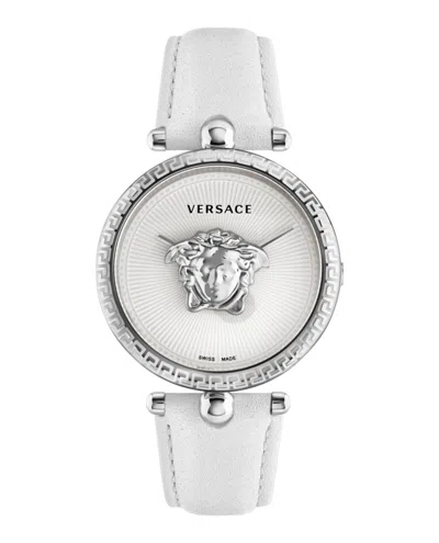 Versace Palazzo Empire Leather Watch In Sapphire