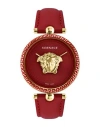 Versace Palazzo Empire Strap Watch In Red