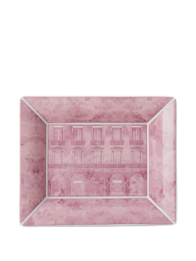 Versace Palazzo Marble-effect Bowl In Pink