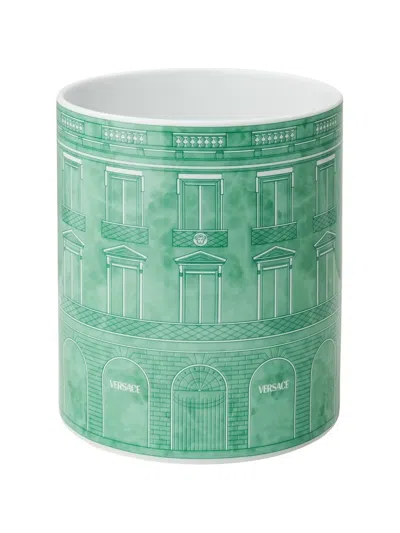 Versace Palazzo Marble-effect Vase In Green