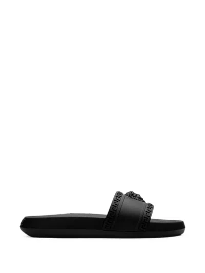 Versace Palazzo Medusa Head Slides In Black