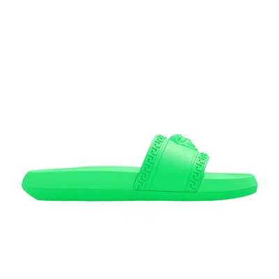 Pre-owned Versace Palazzo Medusa Pool Slide 'bright Green' | Men's Size 39