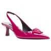 Versace Palazzo Medusa Sling Kitten Heel Pointed Toe Pump In Black