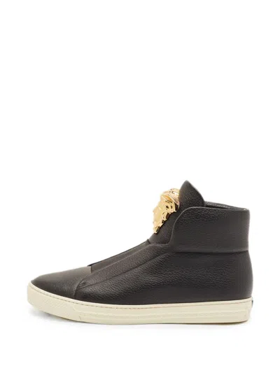 Pre-owned Versace Palazzo Medusa Sneakers In Black