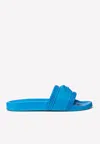 Versace Palazzo Rubber Pool Slides In Light Blue
