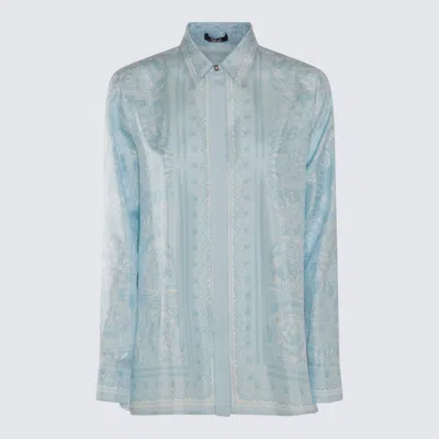 Versace Pale Blue Silk Shirt