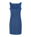 Versace Cotton Denim Midi Dress In Blue