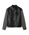 Versace Panelled Button-down Leather Jacket In Black