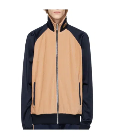 Versace Panelled High-neck Jacket In Nude