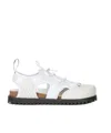 Versace Panelled Leather Caged Sandals In White