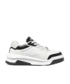 Versace White And Black Sneaker With Inserts And Chunky Sole In Leather Man In White