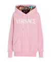 Versace Panelled Print Hooded Sweatshirt In Pink