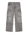 Versace Panelled Straight-leg Cargo Jeans In Gray
