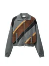 Versace Suede Patchwork Zip Jacket In Multi