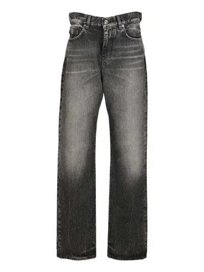 Versace Pant Denim Denim Stone Wash Medium Grey Jeans Grey In Gray