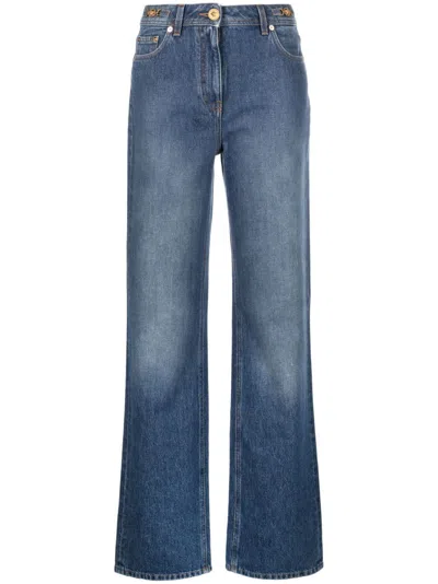 Versace Stone Wash Denim Pant Clothing In Blue