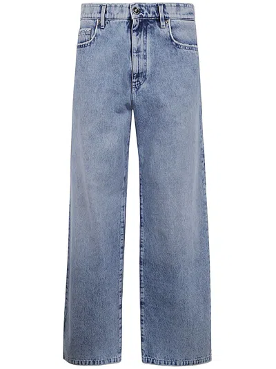 Versace Pant Denim Stop Denim Blue S.stone Wash Blue Raw Cut Clothing