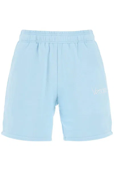 Versace Sweatshorts With 1978 Re-edition Logo In Blue