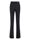 Versace Icons Embellished Wool-blend Flared Pants In Black