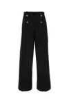 Versace High-rise Wool-blend Wide-leg Pants In Black