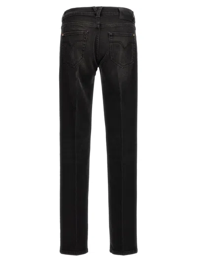 Versace Trousers In Faded Washed Black