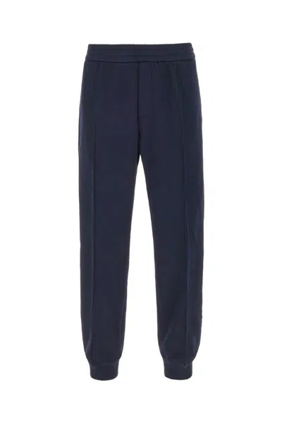 Versace Midnight Blue Cotton Joggers In Navy Blue
