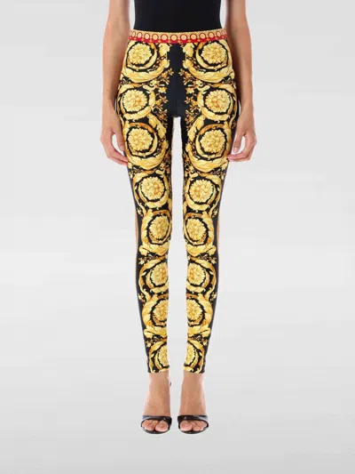 VERSACE PANTS VERSACE WOMAN COLOR GOLD,H32760047