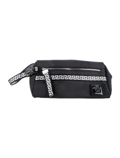 Pre-owned Versace Parfum Pouch, Enamel Placard In Black