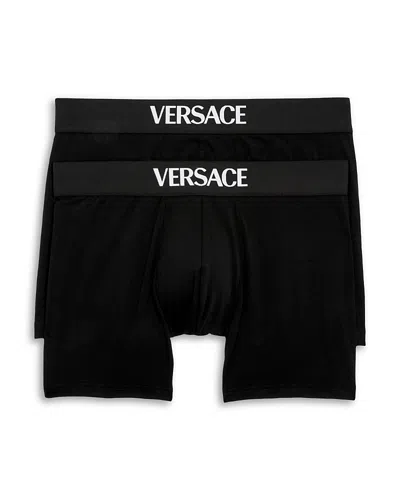 Versace Parigamba Boxer Briefs, Pack Of 2 In Black