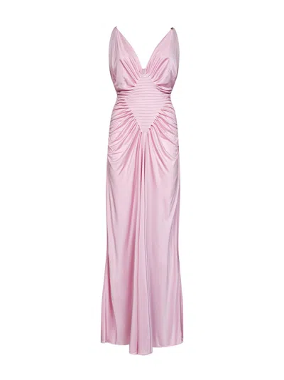 Versace Pastel Pink Liquid Viscose Jersey Evening Dress