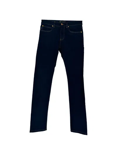 Pre-owned Versace Patched Taylor-fit Jeans In Blue