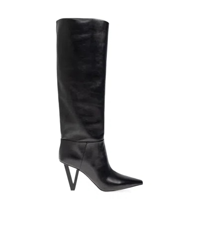VERSACE VERSACE POINTED-TOE HEELED BOOTS