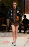 Versace Patchwork Leather & Suede Mini Dress In Brown