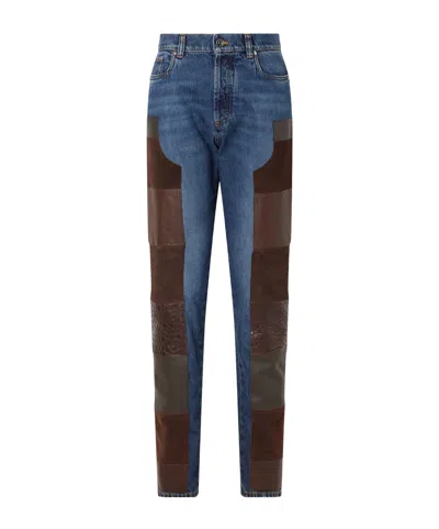 Versace Patchwork Panelled Jeans In Multi