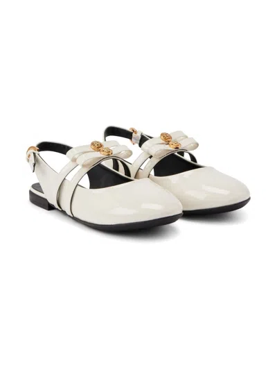 Versace Kids' Patent Ballerinas In White