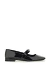 Versace Open-toe Ballet Flats In Gianni Ribbon