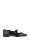 Versace Open-toe Ballet Flats In Gianni Ribbon