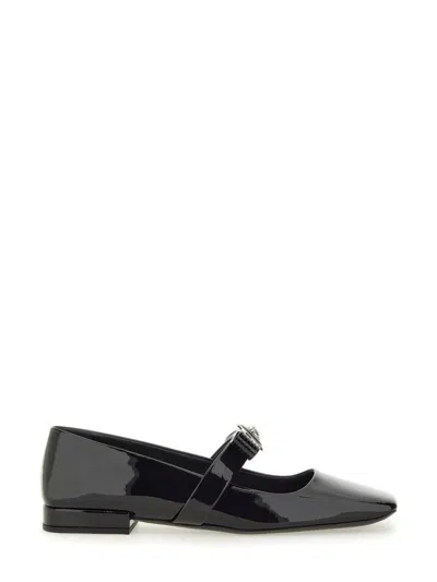 VERSACE VERSACE PATENT LEATHER BALLERINA "GIANNI RIBBON"