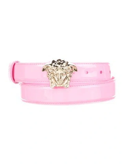 Pre-owned Versace Patent Leather Belt In Pink