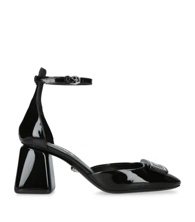 Versace Barret Embellished Patent-leather Pumps In Black