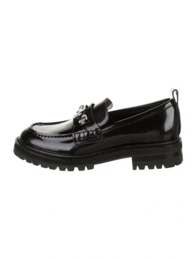 Pre-owned Versace Patent Leather Dress Loafers In Black