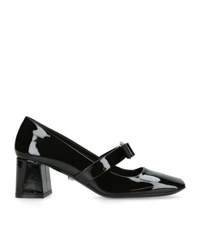 Versace Gianni Ribbon Patent Leather Dé In Black